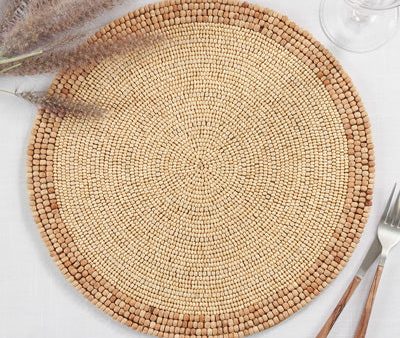 Natural Beaded Placemat For Sale