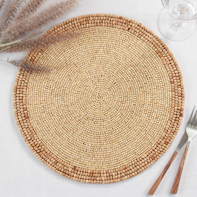 Natural Beaded Placemat For Sale