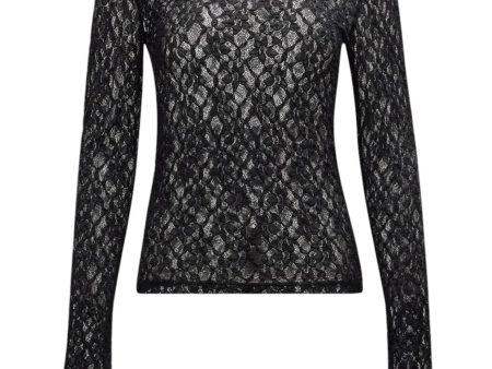 Mesh Lace Crewneck - Black Online Hot Sale