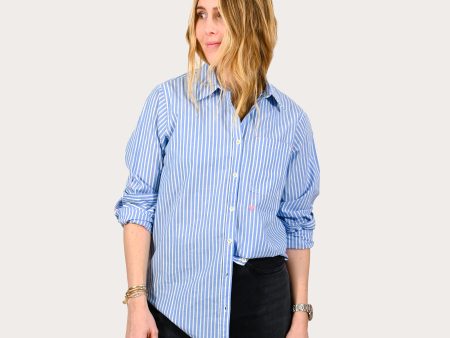 Mia Shirt Stripe Blue White - Kerri Rosenthal Online Sale