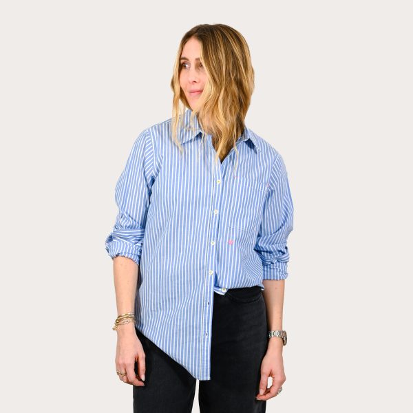 Mia Shirt Stripe Blue White - Kerri Rosenthal Online Sale