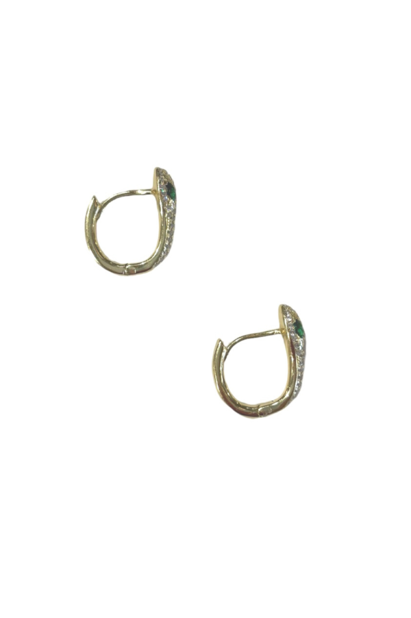 Large Pavé Snake Huggies - Gold on Sale