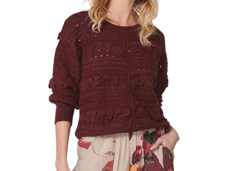 7776-50 Rokka Wine Knit Top Hot on Sale