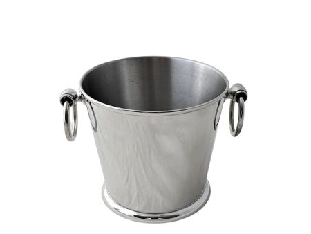 Finest Pewter Medium Size Ice Bucket with Drop Ring Handles Online now