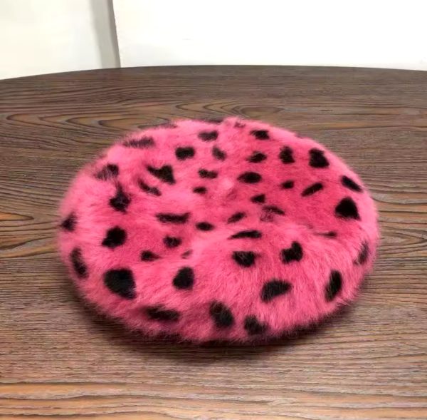 Pink Cheetah Beret Cheap