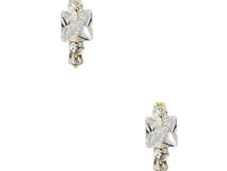 Gold Square CZ Hoops Online Hot Sale