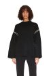 Leith Whipstitch Sweater - Black with Cream Sale