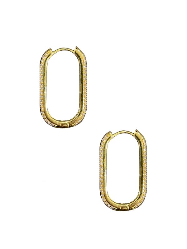 Rectangle Pave Hoop Hot on Sale