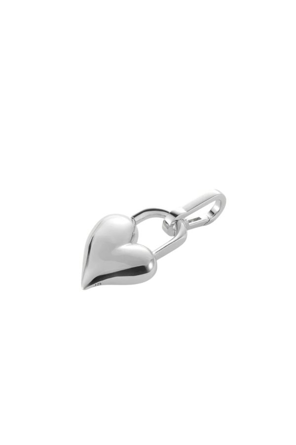 Padlock Heart Charm - Silver Online Sale