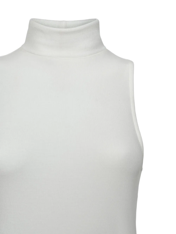 Sleeveless Turtleneck Top - White Cheap