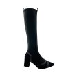 9263 Black Suede Stretch Tall Boot For Cheap