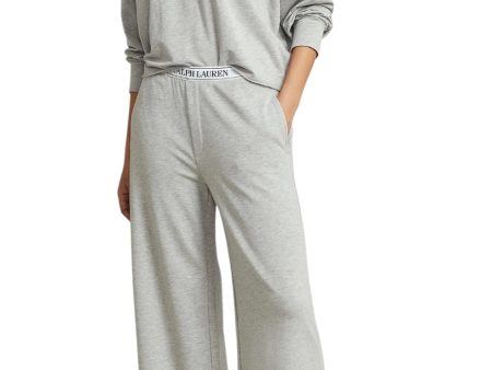 Sweatshirt & Wide Leg Set - Heather Grey Cheap