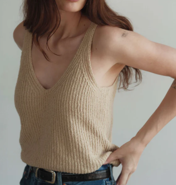 NATION LTD - Cece Sweater Tank in Warm Sand Sale