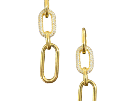 Pave Link Earring - Gold For Cheap