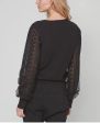 7817-44 Sidse Black Lace Knit Blouse Discount