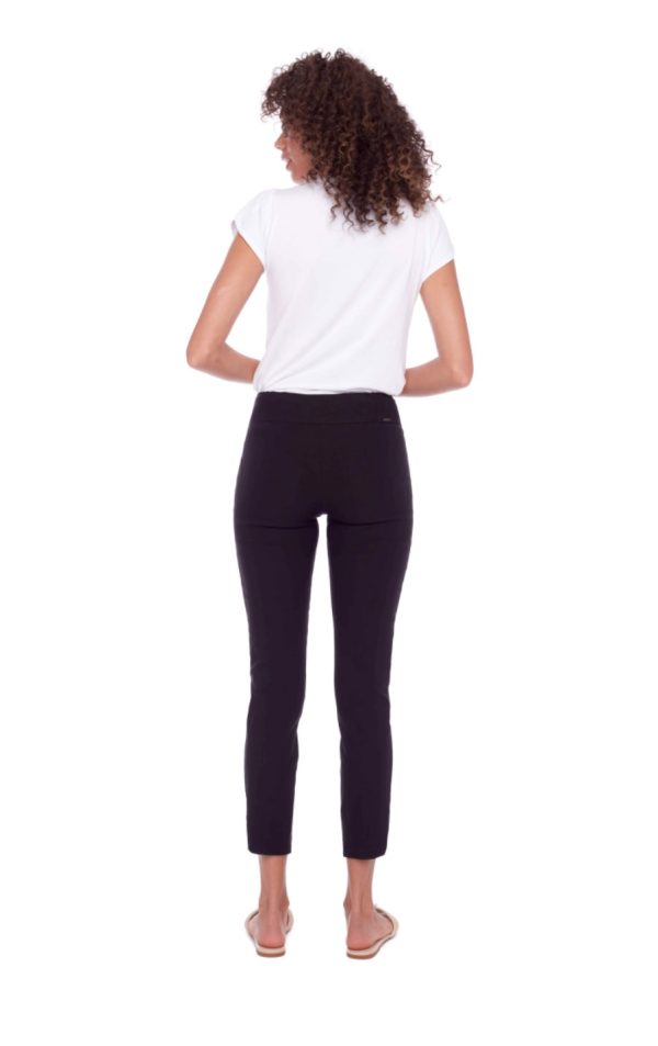 65027A Black Slim Ankle Stretch Capris Online Sale