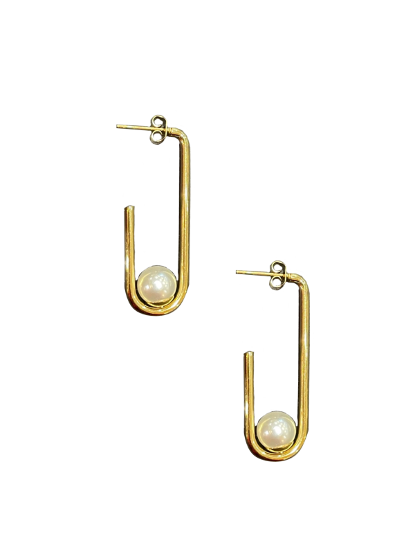 Paperclip Pearl Earrings For Discount