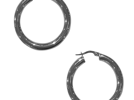 10K White Gold Hoops For Discount