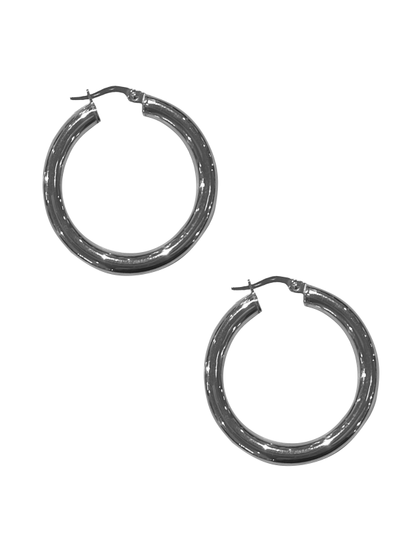 10K White Gold Hoops For Discount