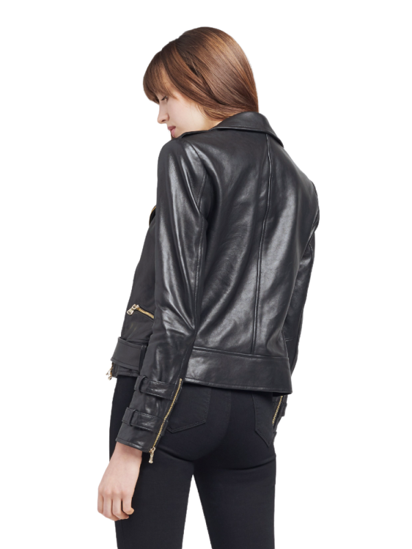 Billie Belted Leather Jacket - Black Online