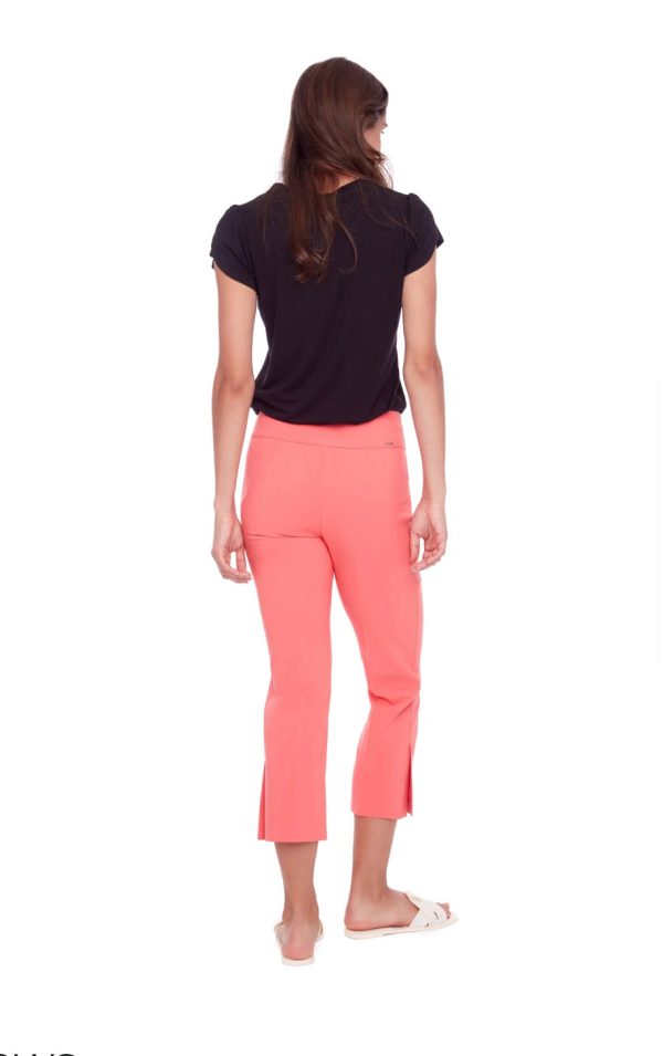 68041 Solid Flamingo Crop Stretch Pant Fashion