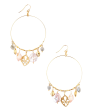 Pearl and Shell Dangle Hoops Discount