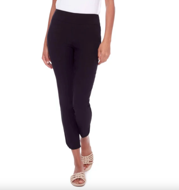 65027A Black Slim Ankle Stretch Capris Online Sale