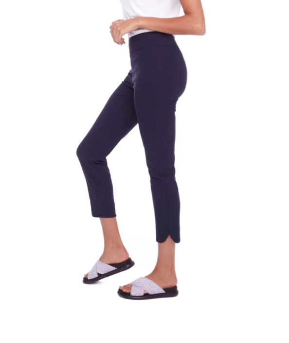 65027A Navy Slim Ankle Stretch Capris Online Hot Sale