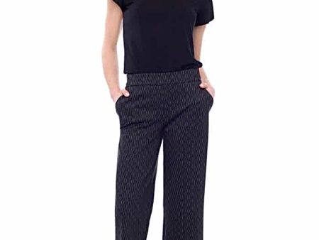 67929 Printed Ponte Wide Leg Crop Pant Discount