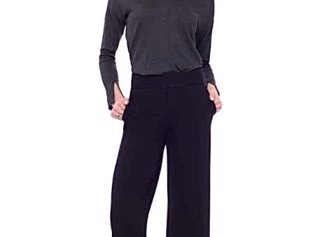 67928 Black Ponte Wide Leg Crop Pant Fashion