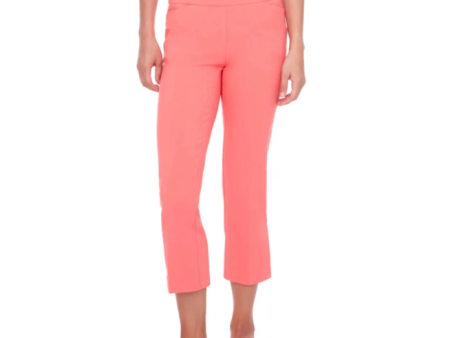 68041 Solid Flamingo Crop Stretch Pant Fashion