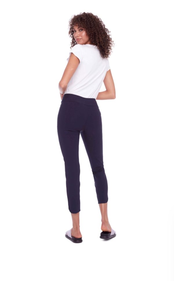 65027A Navy Slim Ankle Stretch Capris Online Hot Sale